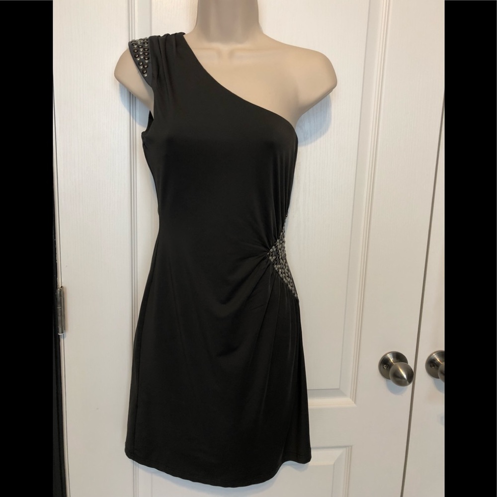 Charcoal Grey Beaded Forever 21 Dress
